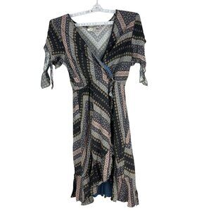 Jody California Womens Rayon & Polyester Wrap Dress Size Large
